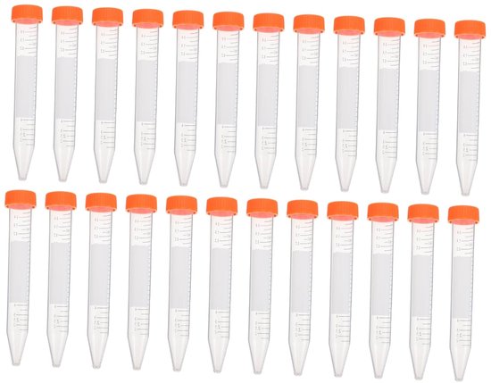 Centrifuge Buisjes - Testbuisjes Laboratorium - Wetenschappelijk Onderzoek - Met Schroefdop - 15 Ml - Transparant