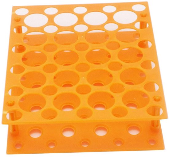 Centrifuge Buisrek - Laboratorium Houder - Monster Opslag - Afneembaar Ontwerp - 20.5 x 17 x 5.8 cm - Oranje van Merkloos