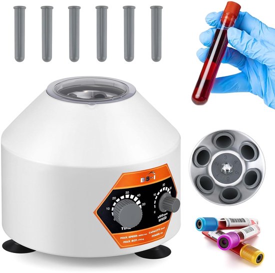 Centrifuge machine 6X20ml - 4000rpm - transparant deksel - ideaal voor PRP en PRF - ShopVlot