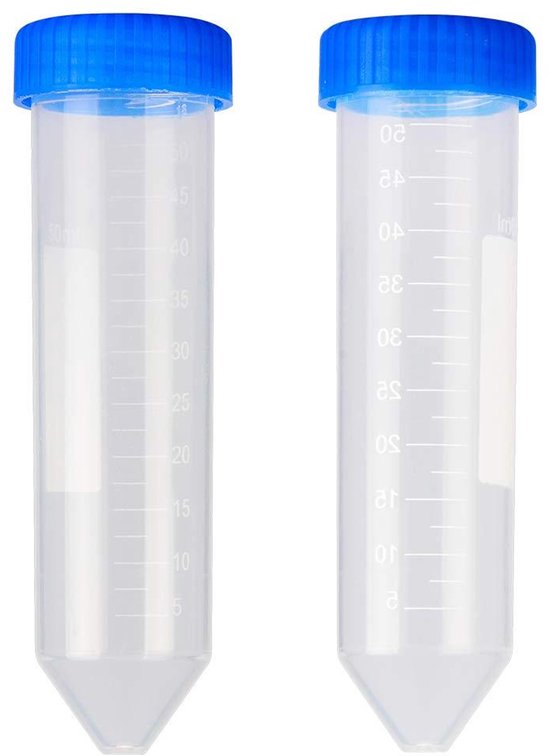 Centrifugebuisjes - Conische buisjes - Laboratorium experimenten - Lekbestendige schroefdop - 50 ml 25 stuks - Helder