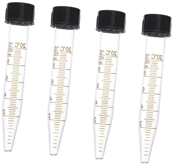 Centrifugebuisjes Glas - Reageerbuisjes Conisch - Laboratorium Experimenten - Met Nauwkeurige Schaal - 12 x 2.5 cm - Transparant