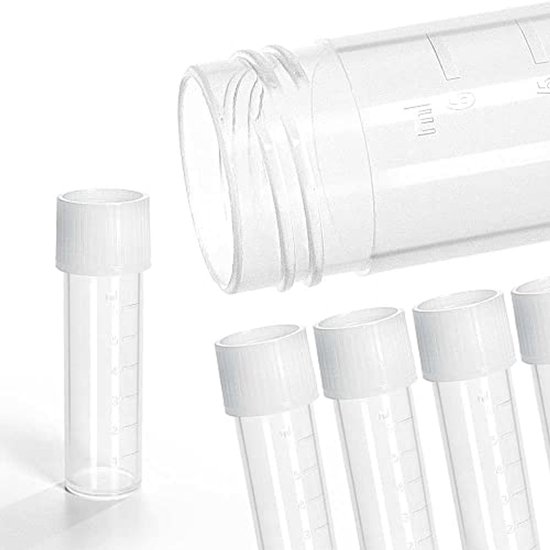 Centrifugebuisjes met schroefsluiting – 25 stuks, 8 ml, kunststof, onbreekbaar van HEMA