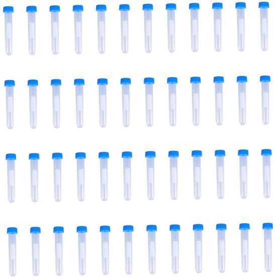 Centrifugebuisjes - Proefbuisjes Lab - Laboratorium Experimenten - Met Lekvrije Dop - 10ml - Transparant