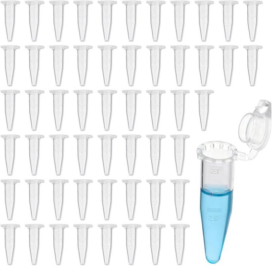 Centrifugebuisjes - Reactievaten Microbuisjes - Laboratorium Opslag - Met Lekvrije Deksels - 500 Stuks - Transparant van Merkloos