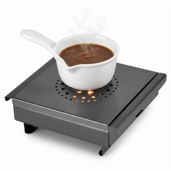 Cheqo® Warmhoudplaat met Waxinelichtjes - Rechaud - Schotelwarmer - Voedselwarmer voor Eten Warm Houden - Non-stick Aluminium - met Handgrepen - RVS Basis - Tafelwarmer - Warmhouder - Theelichtjes - Bordenwarmer - Kaarsjes - Richaud