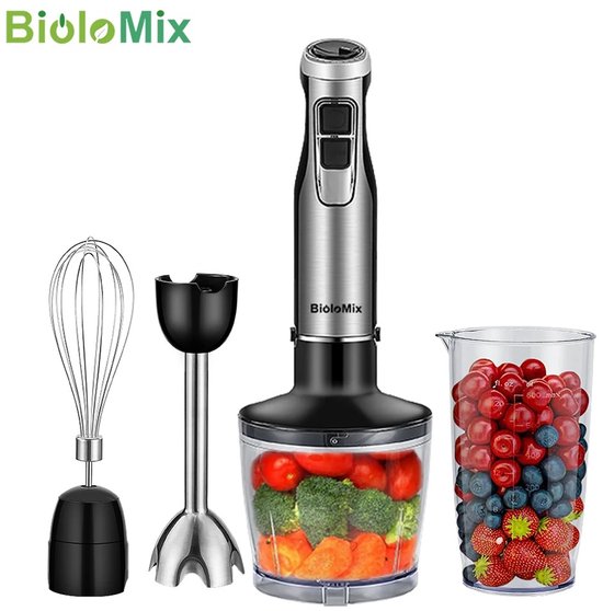 Cherrys Finds - Staafmixer - Staafmixer Set - 4 In 1 Staafmixer Set - Staafblender - Mixstaaf - Mixer Set - Pureer Staafmixer - Mixer Met Mengkom - Silver van Merkloos