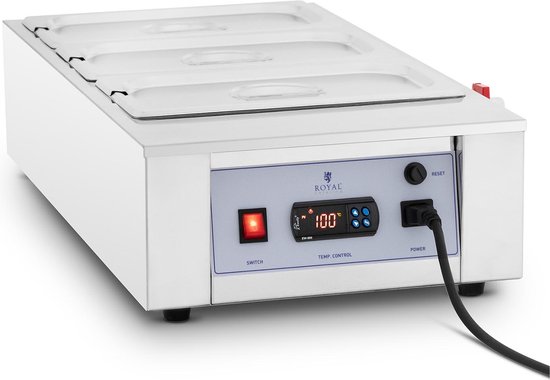 Chocoladesmelter - 3 x 3,2 l - tot 100 °C - Royal Catering