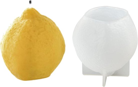 Citroen Siliconen Mal - Fruit Vorm - Knutselen met Hars - 3D Vorm - 63 mm - Geel