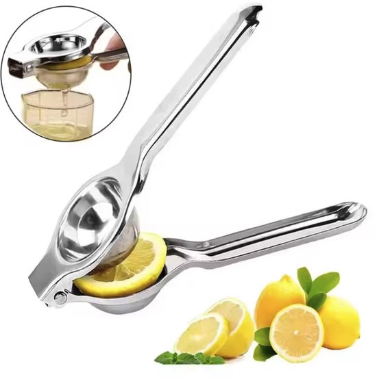 Citroenpers - Citrus handpers - RVS Citruspers - Limoenpers - Citroen- Limoenknijper - Fruit- Citruspers - Juicer - Citroensap - CHPN