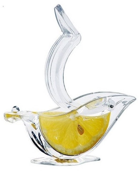 Citroenpers - Citruspers - Citroenknijper - Citroensap uitpersen - Limoenpers - Schijfje citroen persen - Lemon squeezer - Transparant - Kunststof - Jonyx van Jonyx