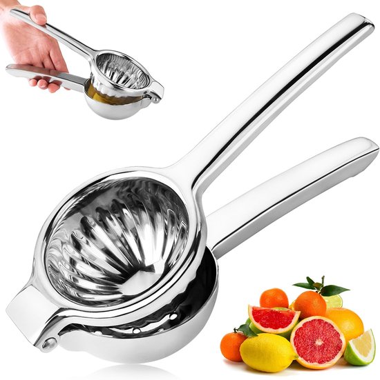 citroenpers, citruspers diameter 8,5 cm, handmatige sapcentrifuge, handpers voor citrusvruchten, fruitpers voor citroenen/limoenen/appels/citrus/grapfruit van Merkloos