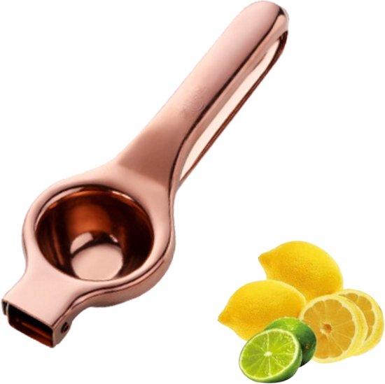 Citroenpers - Citruspers - Limoenpers - citroenpers handmatig - citroenknijper - citrusknijper - sinaasappelpers - fruitpers - sinaasappelpers handmatig - RVS - Rosegoud van Merkloos