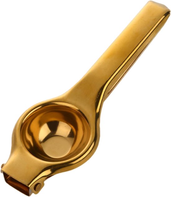 Citroenpers Handmatig - Citrusknijper Roestvrij Staal - Sap Extraheren - Versterkt Ergonomisch Ontwerp - 20.5 cm - Goud