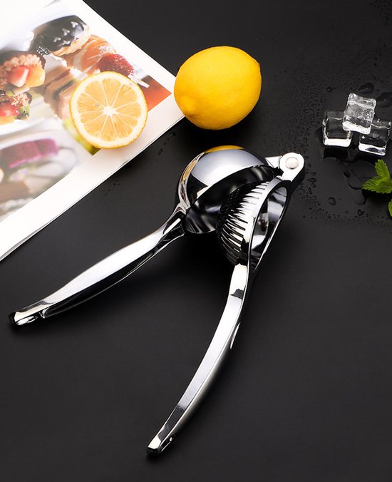 Citroenpers - Handmatige citruspers - Handmatige sapcentrifuge voor citrusvruchten - Metalen citroenpers - Limoenpers voor cocktails - Handmatige citruspers met roestvrijstalen rasp van Merkloos