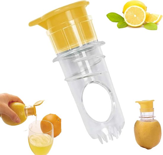 Citroenpers - Handmatige sapcentrifuge met ingebouwd filter - Sinaasappelpers (Geel) van Merkloos