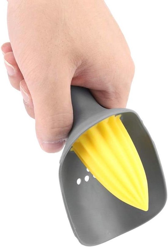 Citroenpers Juicer - Hand Citruspers - Sap Extraheren - Ergonomisch Ontwerp - 16.5 cm - Zwart Grijs