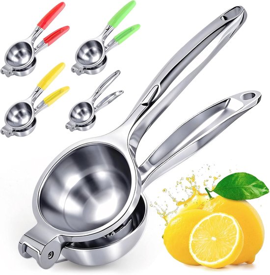 Citroenpers - Limoenpers - Lemon Squeezer - Citrusknijper - Handmatige Citruspers - Handdrukmodel - Roestvrijstalen - Voor Diverse Citrusvruchten, Zoals Citroenen, Limoenen en Sinaasappels
