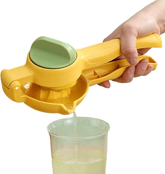 Citroensapcentrifuge Handpers - Citruspers Limoenpers - Vers Sap Maken - Hoge Sapextractie - 23 x 11.5 cm - Citroen Geel