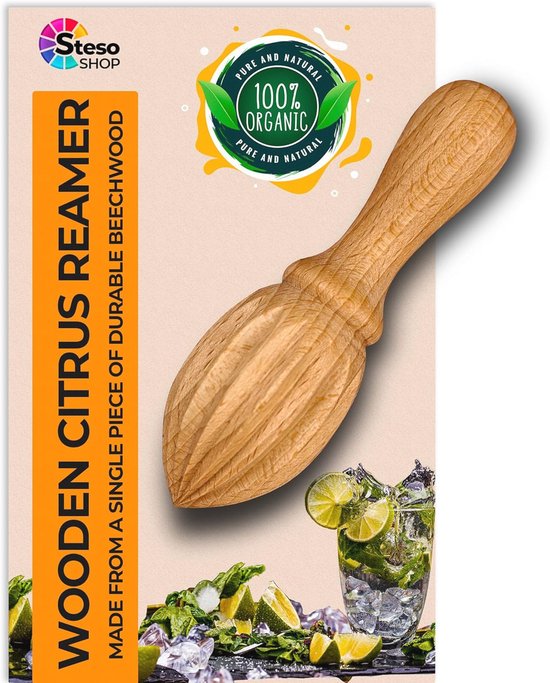 Citrus Handpers - Lemon Squeezer voor Limoen en Sinaasappel - Houten Juicer Pers Manual van Merkloos