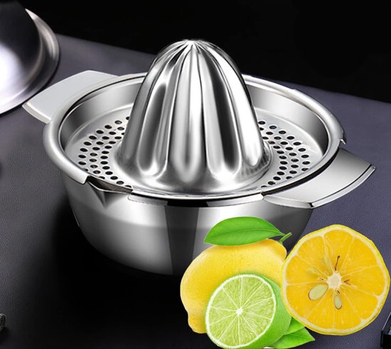 Citrus Juicer Orange Squeezer Manual Stainless Steel Lemon Squeezer with Container 412 ml