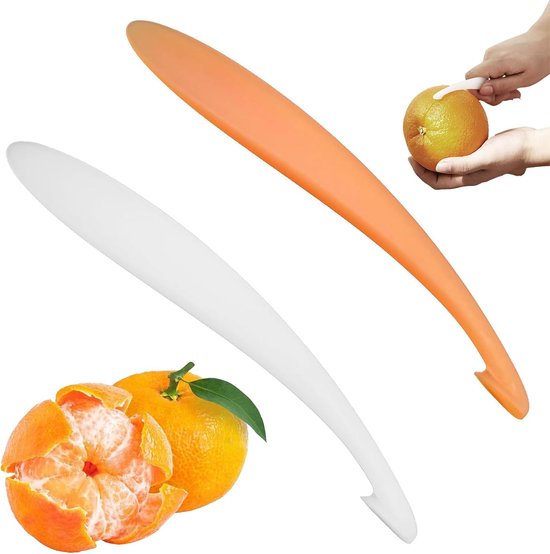 Citrus Schillers - Keuken Gadgets - Snel Vruchten Schillen - Compact Ontwerp - 15 cm - Wit Oranje