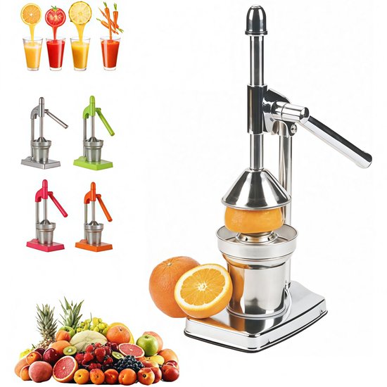 Citruspers - Citruspers handmatig - Limoenpers - Gietijzeren citruspers - Sinaasappelpers - Handmatige pers - Commercieel gebruik - Huishoudelijk gebruik - Robuust - Gemakkelijk schoon te maken - 36*18.5*13CM - Zilverkleurig van Wartan