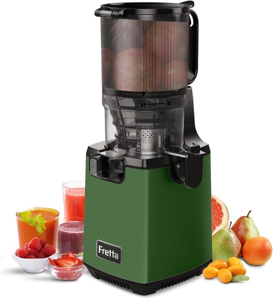 Citruspers elektrisch - Donkergroen - 1,8 liter - Slow Juicer met Omkeerfunctie - Voor Groenten en Fruit