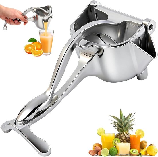 Citruspers Handmatig - Citroenpers Vruchten - Sap Maken - Zonder Huls - 22.8 cm - Zilver