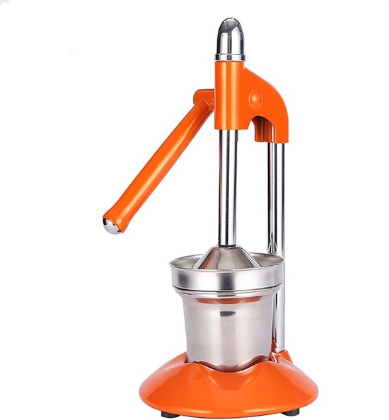 Citruspers Handmatig - Fruit Squeezer - Verse Sap Maken - Robuust Gietijzer - 13 cm Kom - Oranje