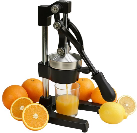 Citruspers - handmatig - metaal - zwart van Merkloos