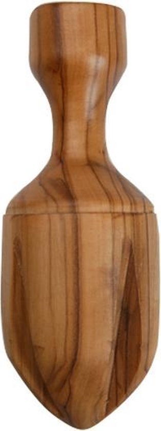 Citruspers - handmatig - olijfhout - 14 x 6 cm van Merkloos