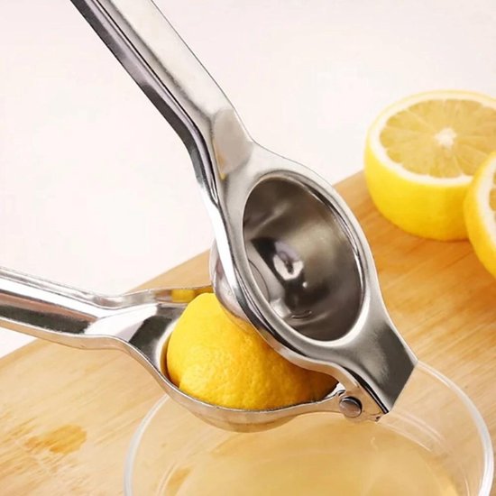 Citruspers | Limoenpers | Citroenpers | Sinaasappelpers | RVS | Handmatig | Handpers | Handcitruspers | Fruitpers | Limoenknijper | Citruspersen met hendel | Juicer van Merkloos