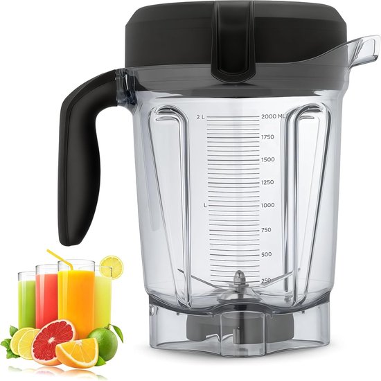 Citruspers met afsluitdeksel en roestvrijstalen lemmet voor Vitamix 750, 5300, 5200 en E310 - Perfect voor sap, smoothies en gezonde dranken