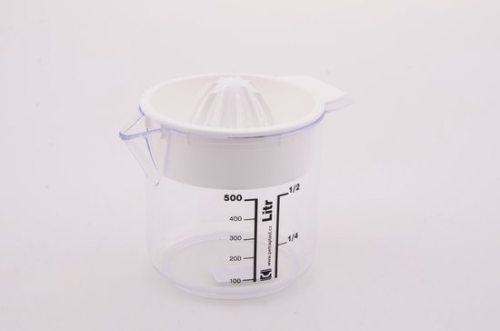 Citruspers met maatbeker 0.5L wit van Merkloos