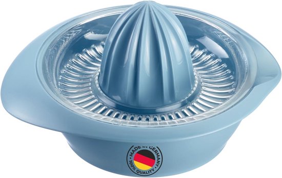 Citruspers met Sapreservoir 0,5L - Handmatige Juicer voor Citroenen, Limoenen en Sinaasappels - Blauw
