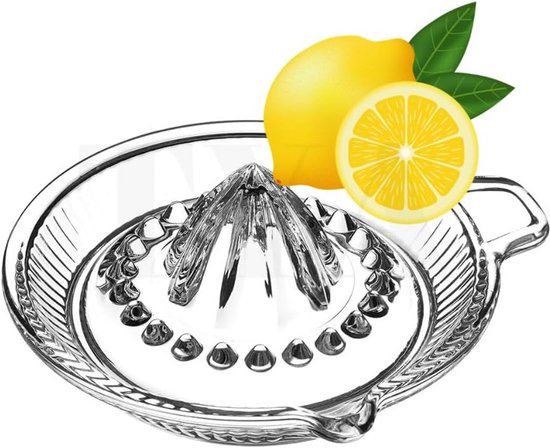 Citruspers met schenktuit – handmatige sappijzer voor citroen en sinaasappel – glazen sapcentrifuge voor limoen en citrusvruchten van Merkloos