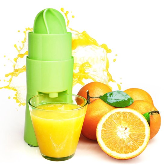 Citruspers met schenktuit - Mechanische assistentie - Zelfgeperst sap - Oranje, Citroen, enz. - Afgeronde pers - Giet in het glas - Op Zuignappen - Eenvoudige reiniging
