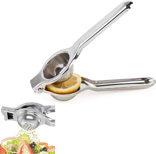 Citruspers - Robuuste Kwaliteit Citroenpers Rvs - Citroenpers - Limoenpers - Sinaasappel Juicer - Handmatige Fruitpers - Handmatige Citroenpers - Handpers - Fruitpers - Metaal - Zilver van Merkloos