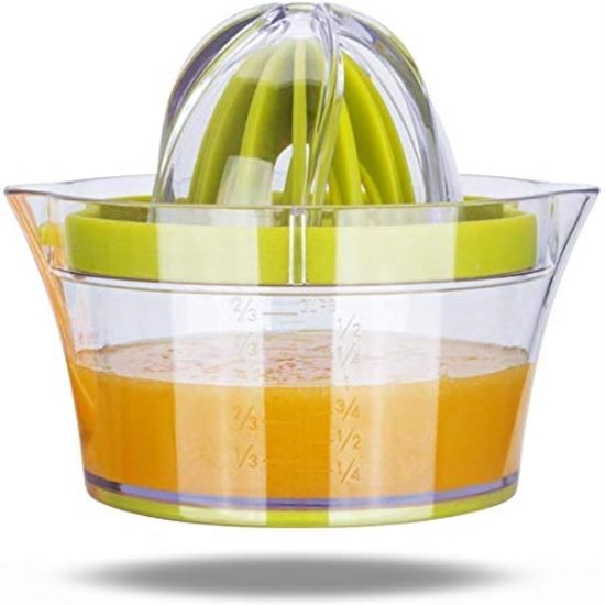 Citruspers - Sapcentrifuge - Verse sappen maken - Met reservoir - 14 x 13 x 9 cm - Groen