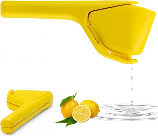 Citruspersen - Citroenpers, premium citruspers van robuust ABS, handpers voor citroenen en limoenen, vaatwasmachinebestendig, citroenpers (ABS geel) van Merkloos
