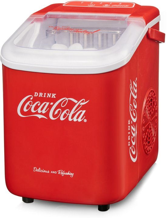 Coca Cola ijsblokjesmachine - ijsblokjes na 7 minuten - 8/10 kg ijsblokjes per dag - rood van Merkloos