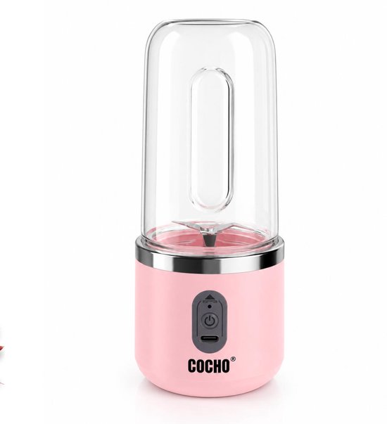 COCHO® Blender To Go - Smoothie Maker - Roze - Oplaadbare Mini Blender - Smoothies & Shakes - Draadloos & Draagbaar - Fruit Mixer - USB Oplaadbaar - 400ML van COCHO®
