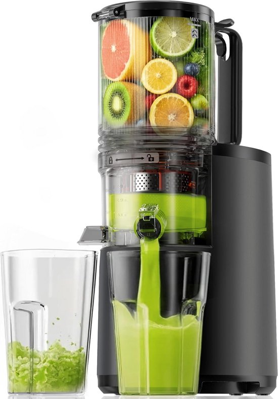 Cold Press Juicer 14cm 250W - Slow Chewing Technologie Hoge Sapopbrengst Makkelijk Schoonmaken van Merkloos