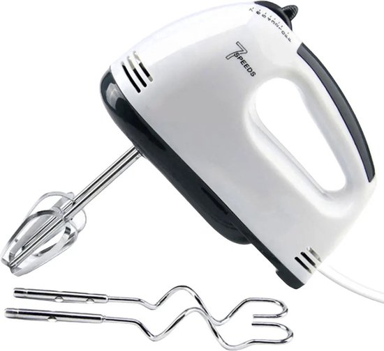 Collox Handmixer - Elektrische Garde - Keukenmixer - Blender - Huishoudelijk apparaat - Eiklopper - Taart bakken - 7 snelheden - Garde opzetstuk - Crème opzetstuk - Wit van Collox