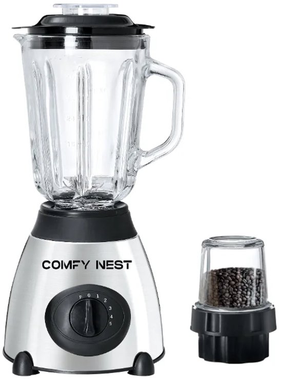 Comfy Nest CN-BLG15P: 2-in-1 Glass Blender and Grinder - 5 Speed + Pulse Function van Comfy Nest