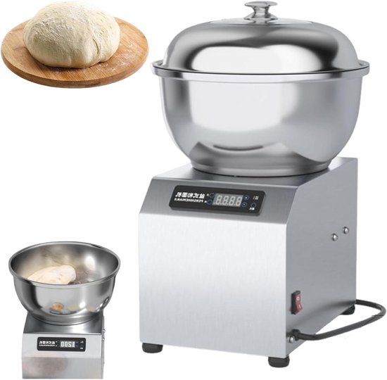 Commerciële Deegmixer - Meelmengmachine Keukenmachine - Brood Deeg Maken - Dubbele Rotatie Motor - 5 KG Capaciteit - Zilver