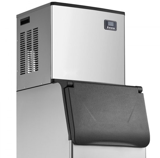 Commerciële ijsblokjesmachine - Kopunit - 181,4 kg/dag - Zelfreiniging - Getimede ijsproductie - Instelbare ijsdikte - Zonder opslagbak - RVS van Merkloos