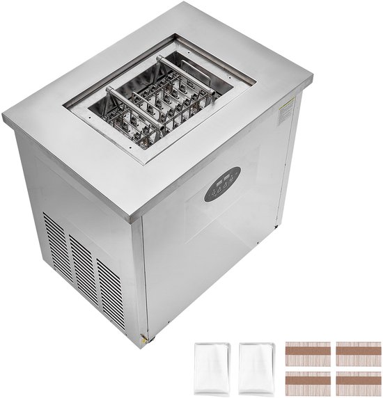 Commerciële Ijsmachine, 40-Delige Vormset - Roestvrijstalen Ijsmachine voor Stokken, Geschikt voor Bars, Cafés en Melktheewinkels van Merkloos