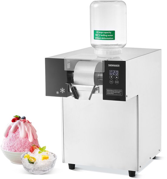 Commerciële Ijsmachine met Sneeuwvlokken, 175 kg/24 UUR, Roestvrij Staal, Elektrisch, Vloeistofkoeling voor Snelle Warmteafvoer van Merkloos