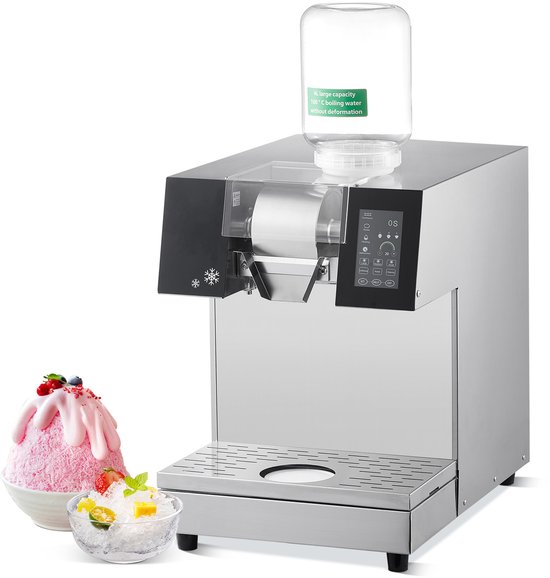 Commerciële Ijsmachine met Sneeuwvlokken, 235 kg/24 UUR, Roestvrij Staal, Elektrische Ijsmachine met Vloeistofkoelsysteem voor Snelle Warmteafvoer, Ideaal voor Ijs van Merkloos